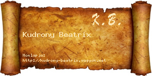 Kudrony Beatrix névjegykártya